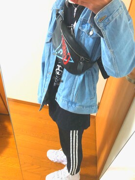 「Guess（ゲス）のアイテム（バッグ）」を使った、Matsuさん（メンズ・165cm）の春コーディネート