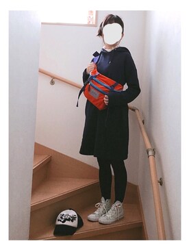 「パーカーワンピ」｜「アイテム（その他）」を使った、ひだかれいさん（レディース・154cm）の春コーディネート