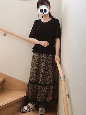 「Jocomomola（ホコモモラ）のアイテム」を使った、ひだかれいさん（レディース・154cm）の夏コーディネート