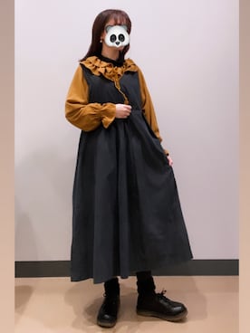 「靴下屋（クツシタヤ）の靴下屋/ 110デニール プレミアムタイツ M～Lサイズ（タイツ/ストッキング）」を使った、ひだかれいさん（レディース・154cm）の冬コーディネート