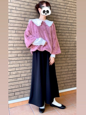 ピンク系のアイテムを使った もこもこトップス の人気ファッションコーディネート Wear