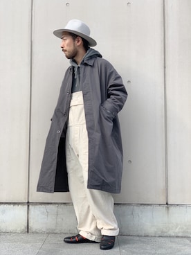 「コート」｜「アイテム（オールインワン・サロペット）」を使った、select shop frncさん（メンズ・170cm）の春コーディネート