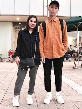「PUMA thunder spectra」｜藍さん（メンズ・174cm）の冬コーディネート