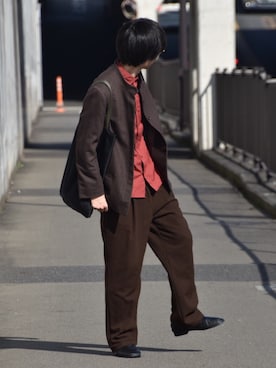 「HARE（ハレ）のアイテム（スリッポン）」を使った、tomoyaさん（メンズ・172cm）の冬コーディネート