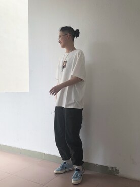 「ROARINGWILDのアイテム」を使った、SEVENCHIKさん（レディース・170cm）の夏コーディネート