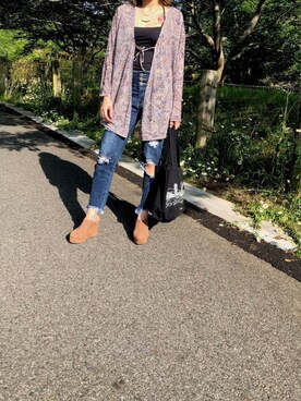 「summer」｜「アイテム（その他アウター）」を使った、m025mさん（レディース・160cm）の春コーディネート