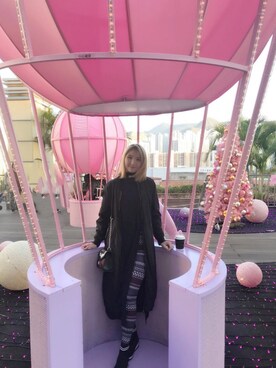 「MANGO（マンゴ）のアイテム（アクセサリー）」を使った、Bobo Leungさん（レディース・163cm）の冬コーディネート