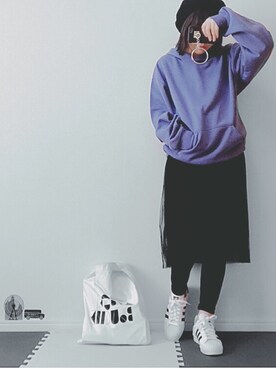 ARIKAさんの「【adidas】SUPERSTAR 80s」を使ったコーディネート