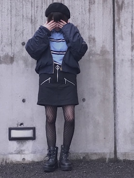 「SpRay（スプレイ）のアイテム（ハンチング/ベレー帽）」を使った、ARIKAさん（レディース・151cm）の冬コーディネート