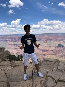 「roots（ルーツ）のアイテム」を使った、Tsai Yuanさん（メンズ・170cm）の夏コーディネート