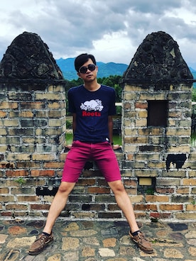 「roots（ルーツ）のアイテム」を使った、Tsai Yuanさん（メンズ・170cm）の夏コーディネート