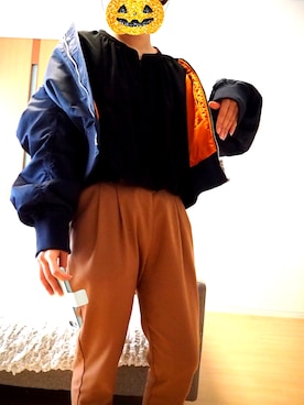 「wearhalloween2017」｜「アイテム（MA-1）」を使った、えりさん（レディース・151cm）の秋コーディネート