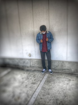 「ネルシャツ」｜h.tさん（メンズ・170cm・10代）の冬コーディネート