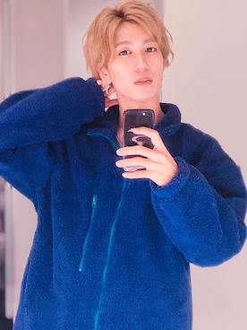 「金髪」｜「アイテム（ブルゾン）」を使った、ハルさん（メンズ・171cm）の冬コーディネート