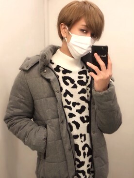 「金髪」｜「アイテム（ダウンジャケット/コート）」を使った、ハルさん（メンズ・171cm）の冬コーディネート