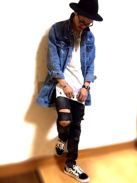 「SAAD（サード）のアイテム（アクセサリー）」を使った、yu-yaさん（メンズ・180cm）の春コーディネート
