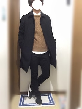 「アイテム（ステンカラーコート）」を使った、ゆうとさん（メンズ・175cm）の冬コーディネート