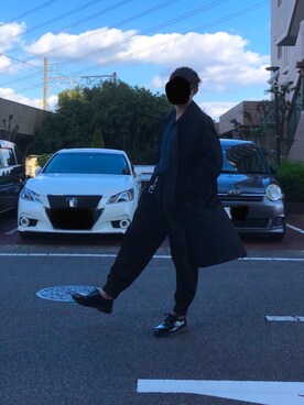 「JUNRED（ジュンレッド）のアイテム（チェスターコート）」を使った、 haruさん（メンズ・170cm）の春コーディネート
