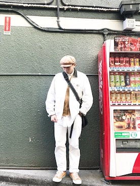 「アイテム（フォーマルスーツ/小物、ホワイト系）」を使った、林哲玄さん（メンズ・175cm）の冬コーディネート