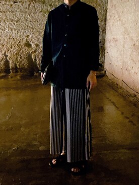 「BEAMS（ビームス）のアイテム（クラッチバッグ）」を使った、salvaさん（メンズ・170cm）の秋コーディネート