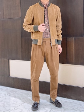 「BEAMS（ビームス）のアイテム（ライダースジャケット）」を使った、salvaさん（メンズ・170cm）の秋コーディネート