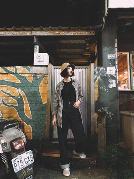 「UNIQLO（ユニクロ）のアイテム（帽子、ベージュ系）」を使った、1Cさん（レディース・166cm）の秋コーディネート