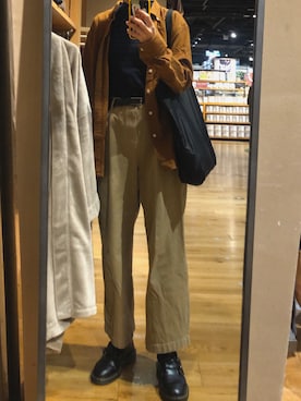 「UNIQLO（ユニクロ）のアイテム（バッグ、ブラック系）」を使った、1Cさん（レディース・166cm）の冬コーディネート
