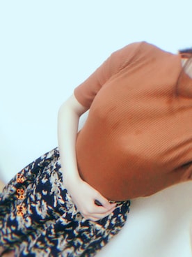 「UNIQLO（ユニクロ）のリブハイネックT（5分袖）（Tシャツ/カットソー）」を使った、いずみさん（レディース・159cm）の秋コーディネート