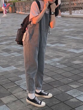 「Dickies（ディッキーズ）のアイテム（バックパック/リュック）」を使った、_xieeeeさん（レディース・151cm）の春コーディネート