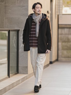 「URBAN RESEARCH DOORS（アーバンリサーチドアーズ）のアイテム（マフラー）」を使った、DOORS MENSさん（メンズ・176cm）の秋コーディネート