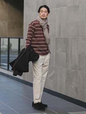 「URBAN RESEARCH DOORS（アーバンリサーチドアーズ）のアイテム（マフラー）」を使った、DOORS MENSさん（メンズ・176cm）の冬コーディネート