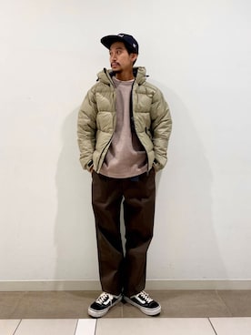 「NANGA（ナンガ）のアイテム（ダウンジャケット/コート）」を使った、DOORS MENSさん（メンズ・176cm）の冬コーディネート