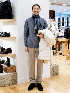 「URBAN RESEARCH DOORS（アーバンリサーチドアーズ）の【別注】小松マテーレ×DOORS　ダウンパーカー∴（ダウンジャケット/コート）」を使った、DOORS MENSさん（メンズ・176cm）の冬コーディネート