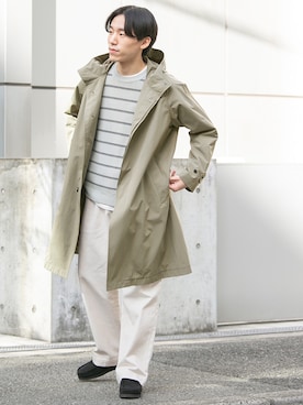 「白デニム」｜「アイテム（その他アウター）」を使った、DOORS MENSさん（メンズ・176cm）の春コーディネート