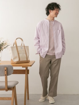 「FORK&SPOON（フォークアンドスプーン）のFORK&SPOON　ボートネックボーダー（Tシャツ/カットソー）」を使った、DOORS MENSさん（メンズ・176cm）の春コーディネート