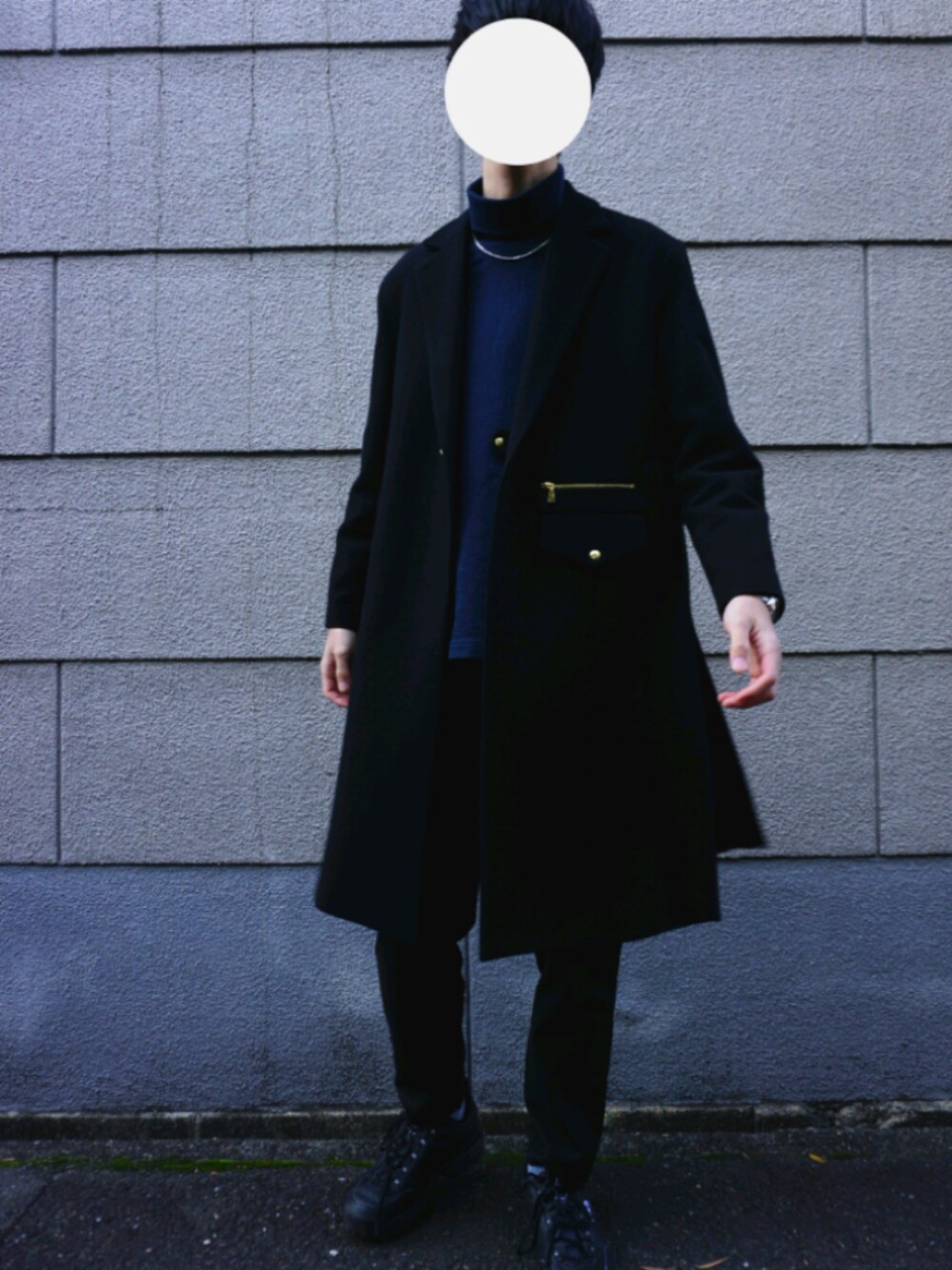 CULLNI 黒 チェスターコート