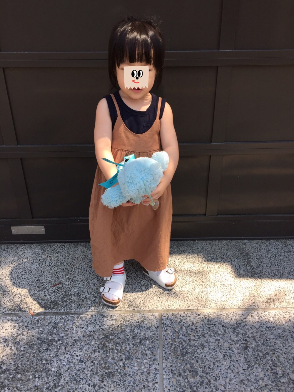 「ootd、summer」｜「無印良品のアイテム（タンクトップ、ブルー系）」を使った、Lilyさん（キッズ・90cm）の春コーディネートの1枚目の写真