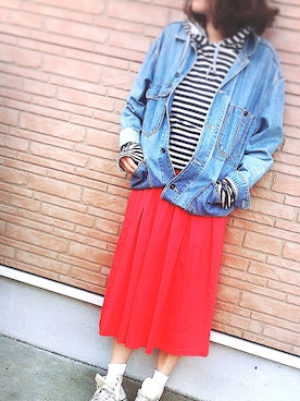 「WORLD WORKERS（ワールドワーカーズ）のアイテム（ジャケット/アウター）」を使った、はなさん（レディース・164cm）の春コーディネート