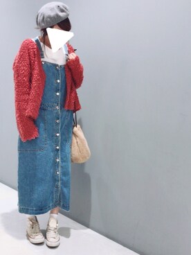 「H&M（エイチ・アンド・エム）のアイテム（ジャンパースカート）」を使った、はなさん（レディース・164cm）の秋コーディネート