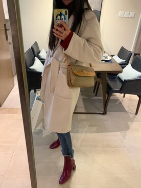 「アイテム（ブーティ、パープル系）」を使った、Maryangさん（レディース・160cm）の秋コーディネート