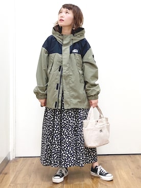「CAMP7」｜「アイテム（マウンテンパーカー）」を使った、m@さん（レディース・155cm）の秋コーディネート