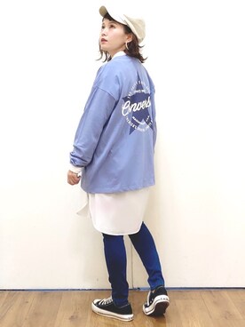 「アイテム（キャスケット、ホワイト系）」を使った、m@さん（レディース・155cm）の秋コーディネート