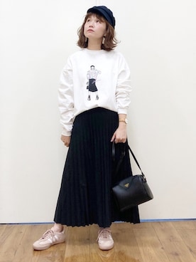 「Right-on（ライトオン）のアイテム（キャスケット）」を使った、m@さん（レディース・155cm）の秋コーディネート