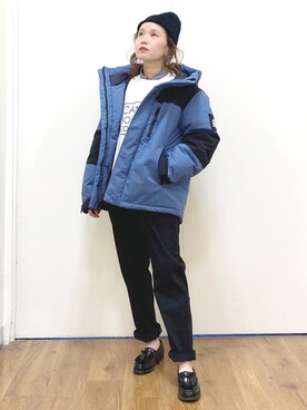 「CAMP7」｜「アイテム（ニットキャップ/ビーニー）」を使った、m@さん（レディース・155cm）の秋コーディネート