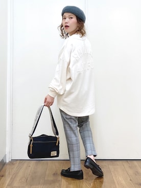 「Right-on（ライトオン）のアイテム（ハンチング/ベレー帽）」を使った、m@さん（レディース・155cm）の秋コーディネート
