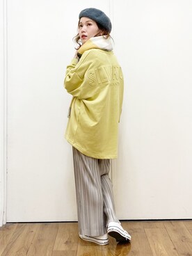 「Right-on（ライトオン）のアイテム（ハンチング/ベレー帽）」を使った、m@さん（レディース・155cm）の秋コーディネート