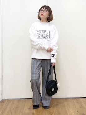 「CAMP7」｜「アイテム（その他）」を使った、m@さん（レディース・155cm）の秋コーディネート