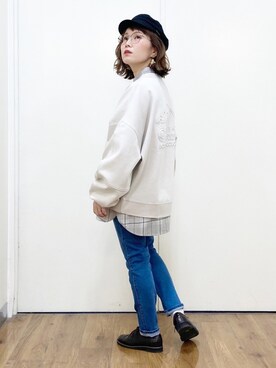 「CAMP7」｜「アイテム（その他）」を使った、m@さん（レディース・155cm）の冬コーディネート