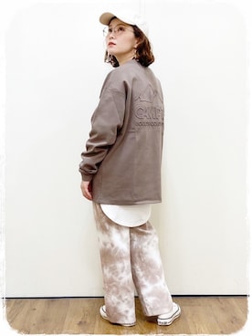 「CAMP7」｜「アイテム（スウェットパンツ）」を使った、m@さん（レディース・155cm）の冬コーディネート