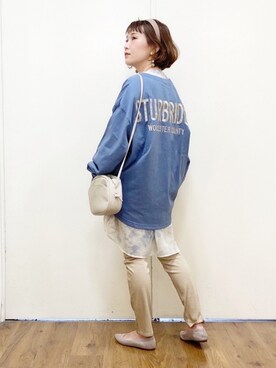 「サテンパンツ」｜「アイテム（福袋/福箱）」を使った、m@さん（レディース・155cm）の冬コーディネート